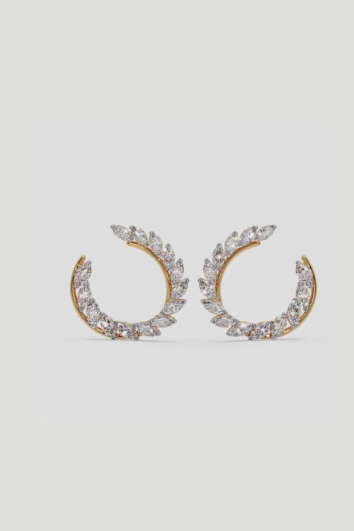 Two-Tone Marquise Front Hoops